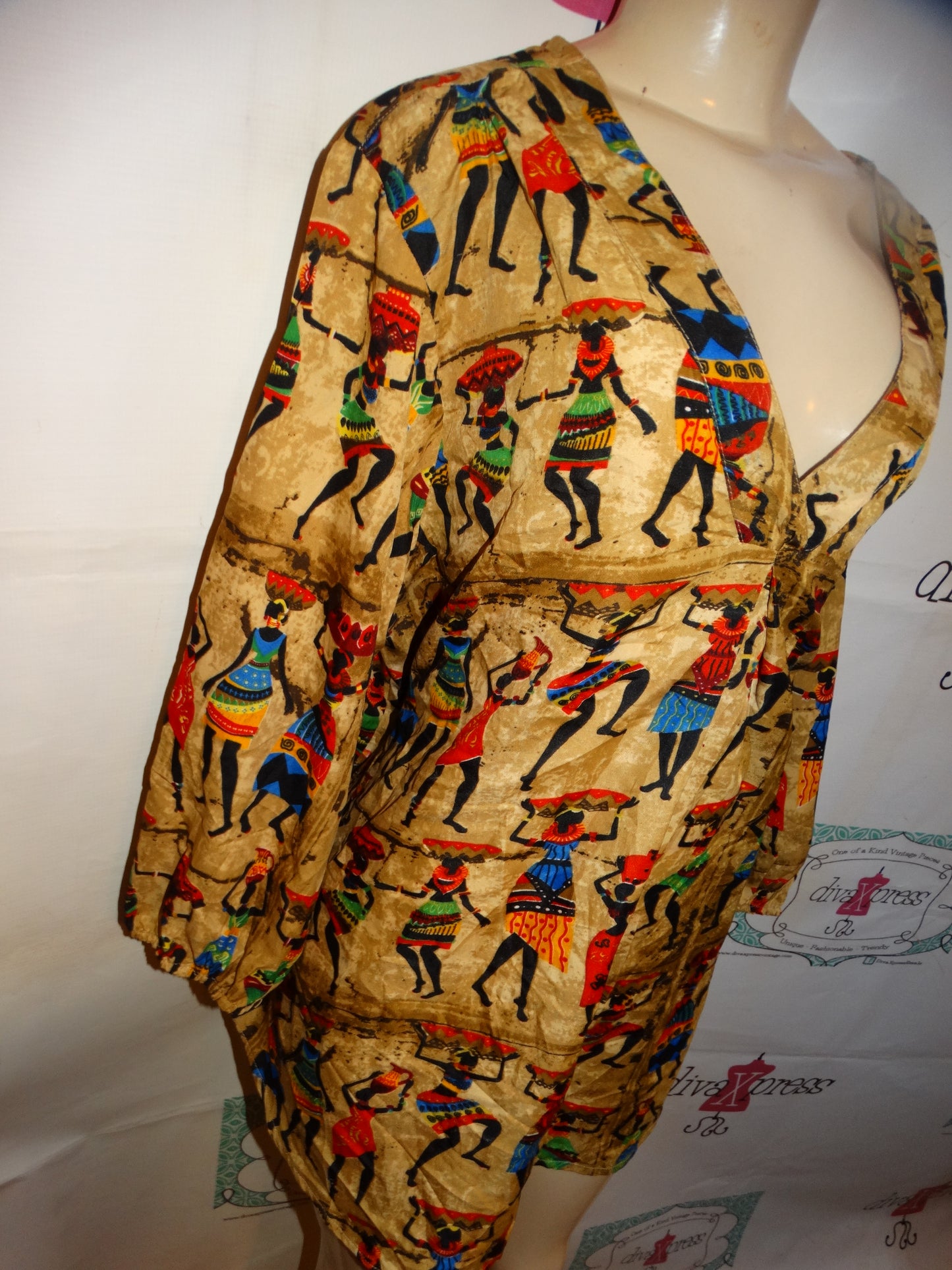 Vintage Laptoozee Gran Dancing Blouse Size 1x