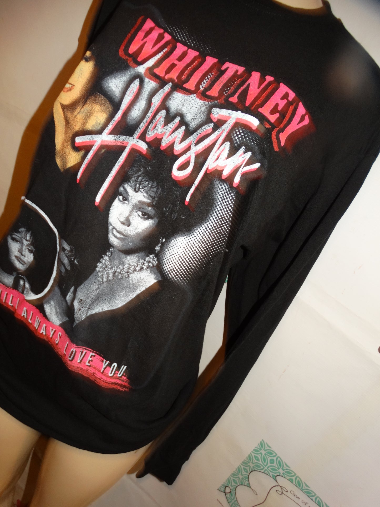 Whitney Houston Black Long Sleeve Sweater Shirt Size L