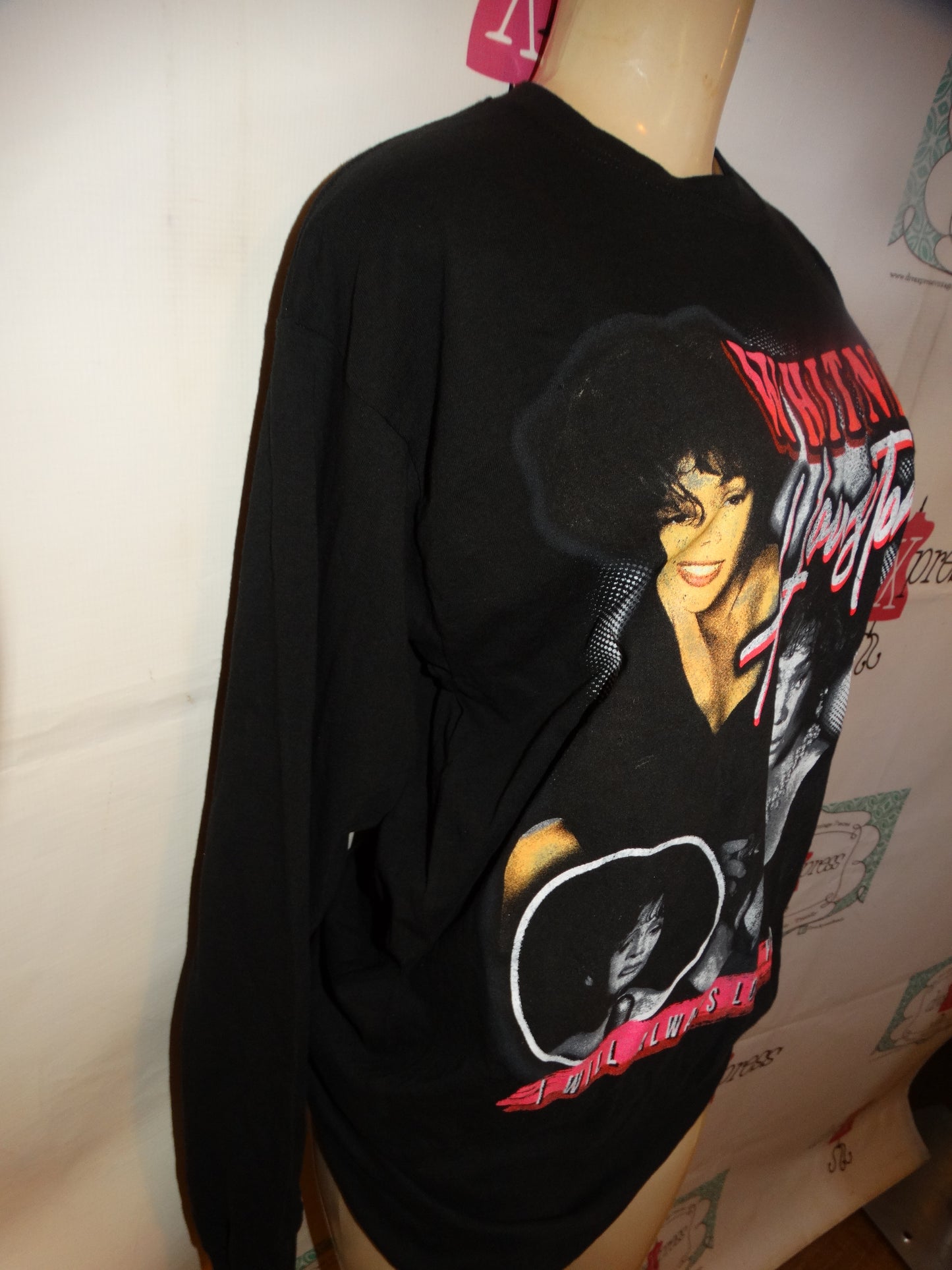 Whitney Houston Black Long Sleeve Sweater Shirt Size L