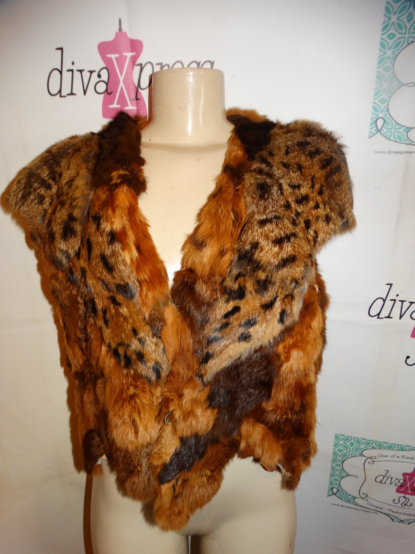 Vintage Authentic Fur Shawl Throw Size L