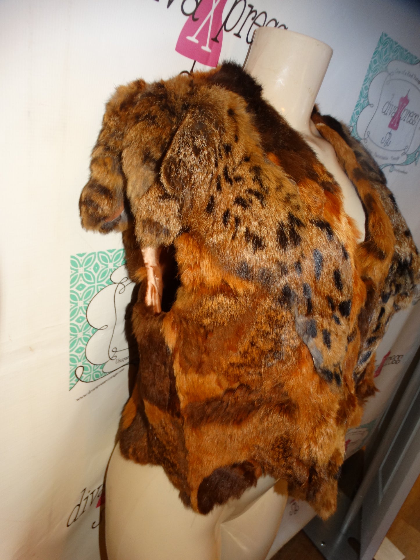 Vintage Authentic Fur Shawl Throw Size L