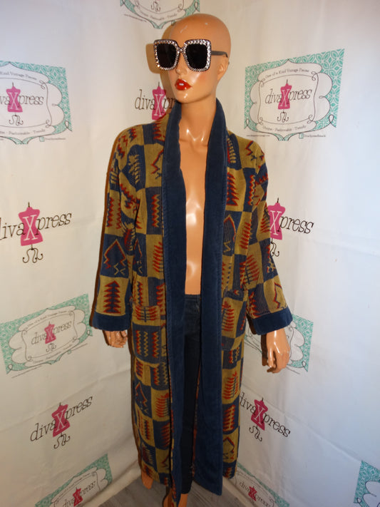 Vintage Nautical Blue/Tan Duster Throw Size 1x