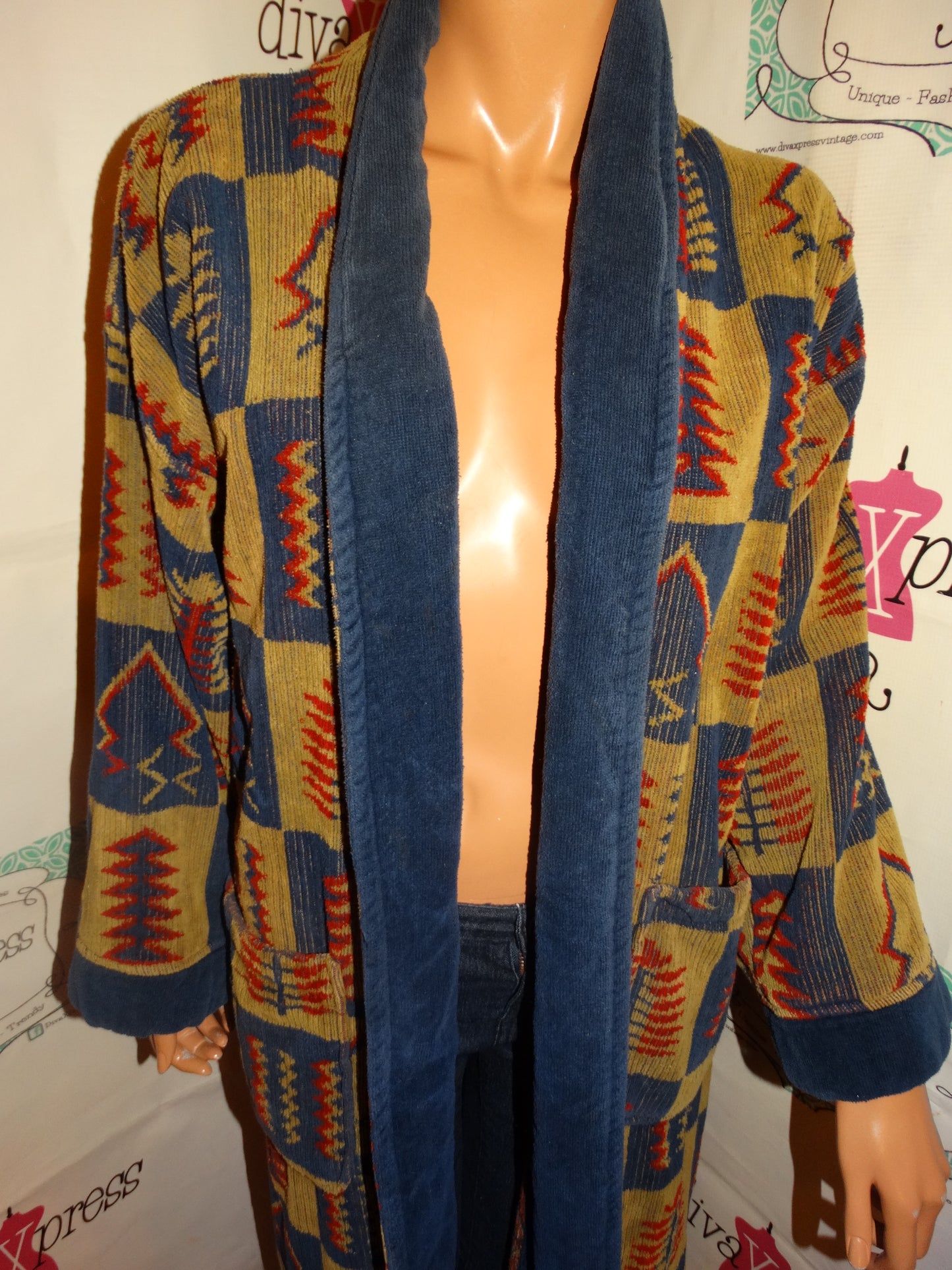 Vintage Nautical Blue/Tan Duster Throw Size 1x