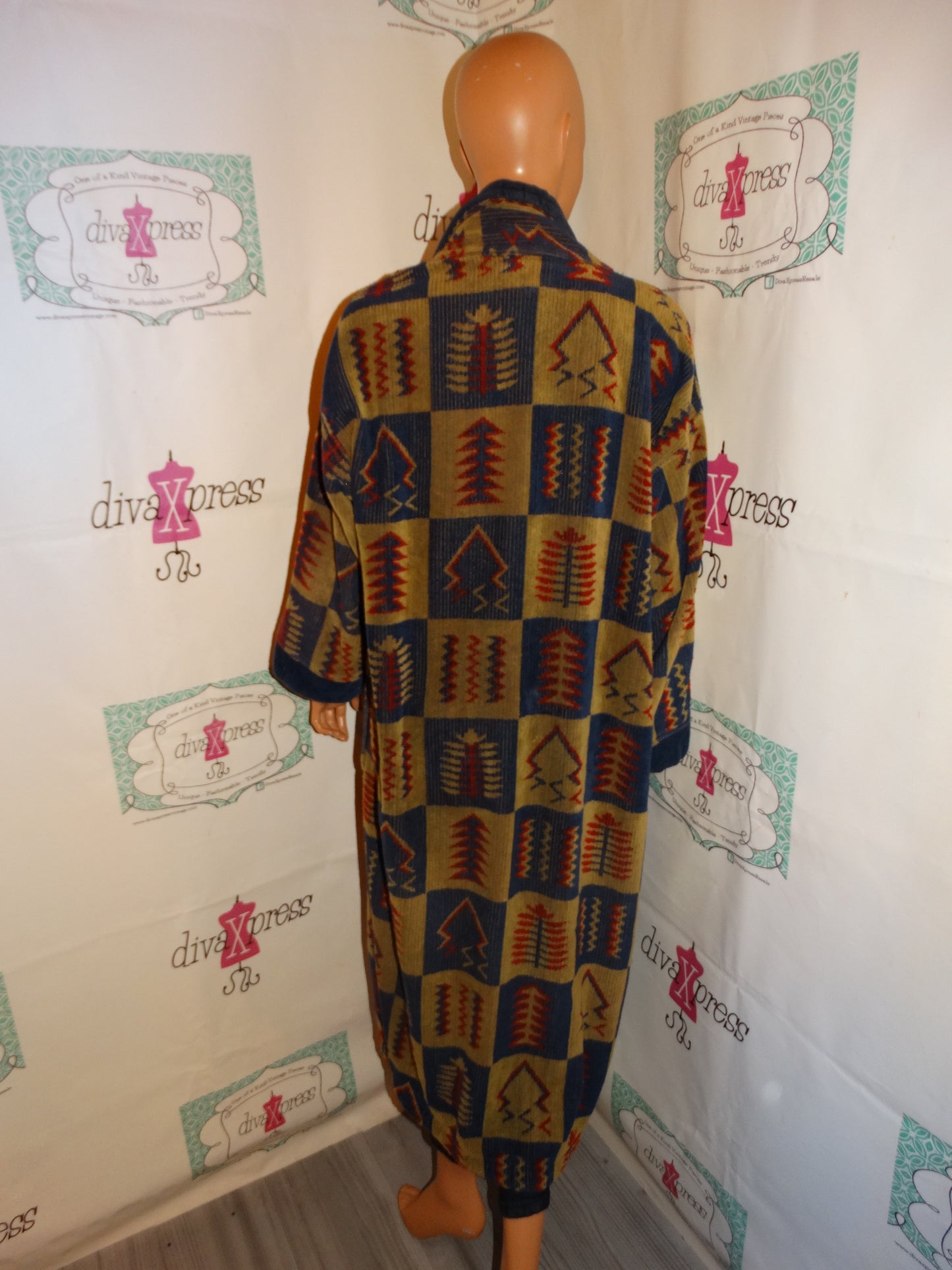 Vintage Nautical Blue/Tan Duster Throw Size 1x