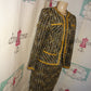 Vintage Tara Ryan Black/Gold 2 Piece Skirt Set Size 10 or M