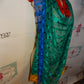 Vintage Green/Red/Mustard Yellow/Royal Blue Scarf Size L