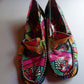 Vintage Colorful Leather Loafers Size 9 or 39