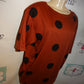Vintage Pasta Brown/Black Polka Dot Top Size XL