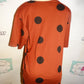 Vintage Pasta Brown/Black Polka Dot Top Size XL