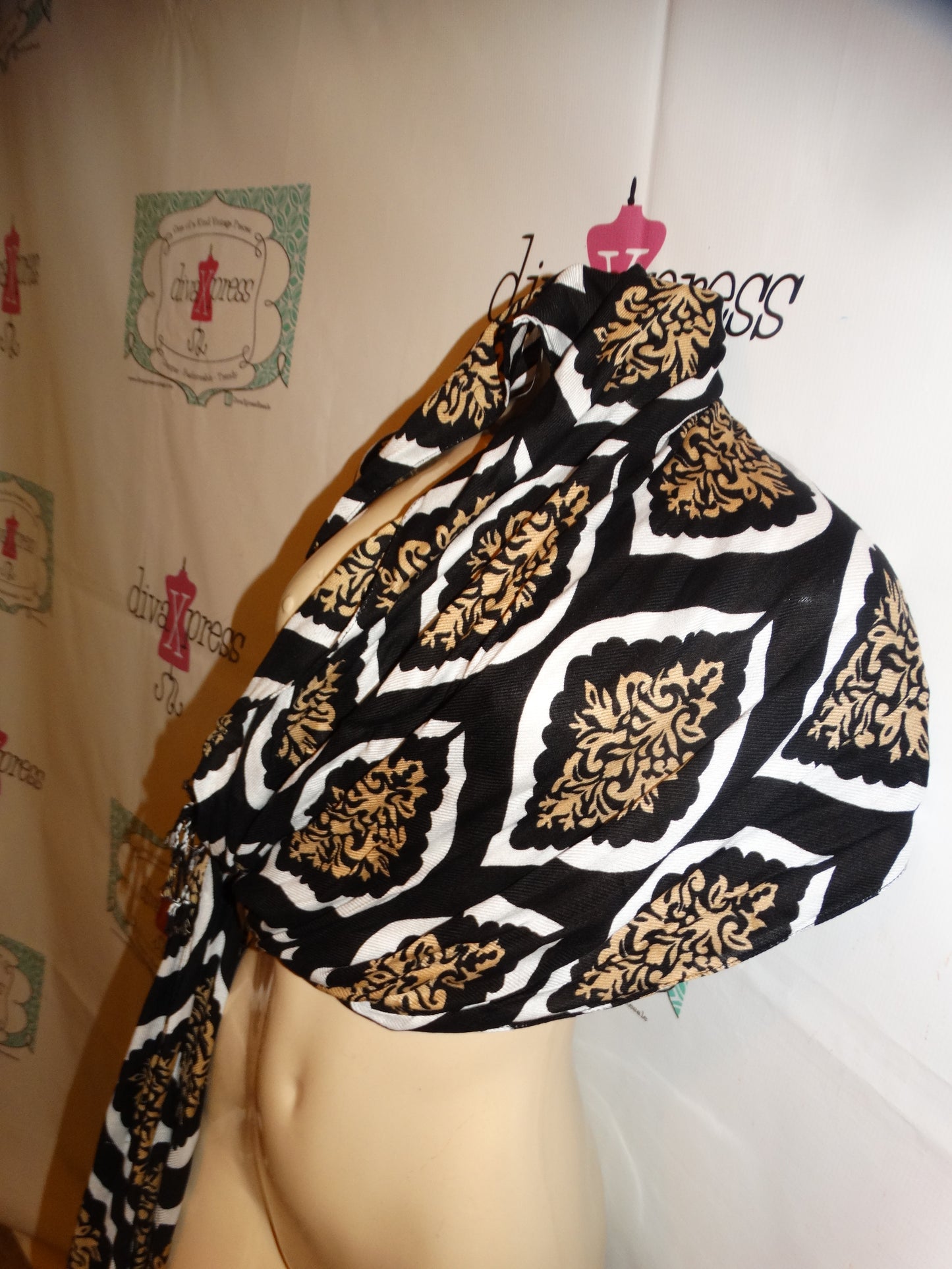 Black/White Tan XL Scarf