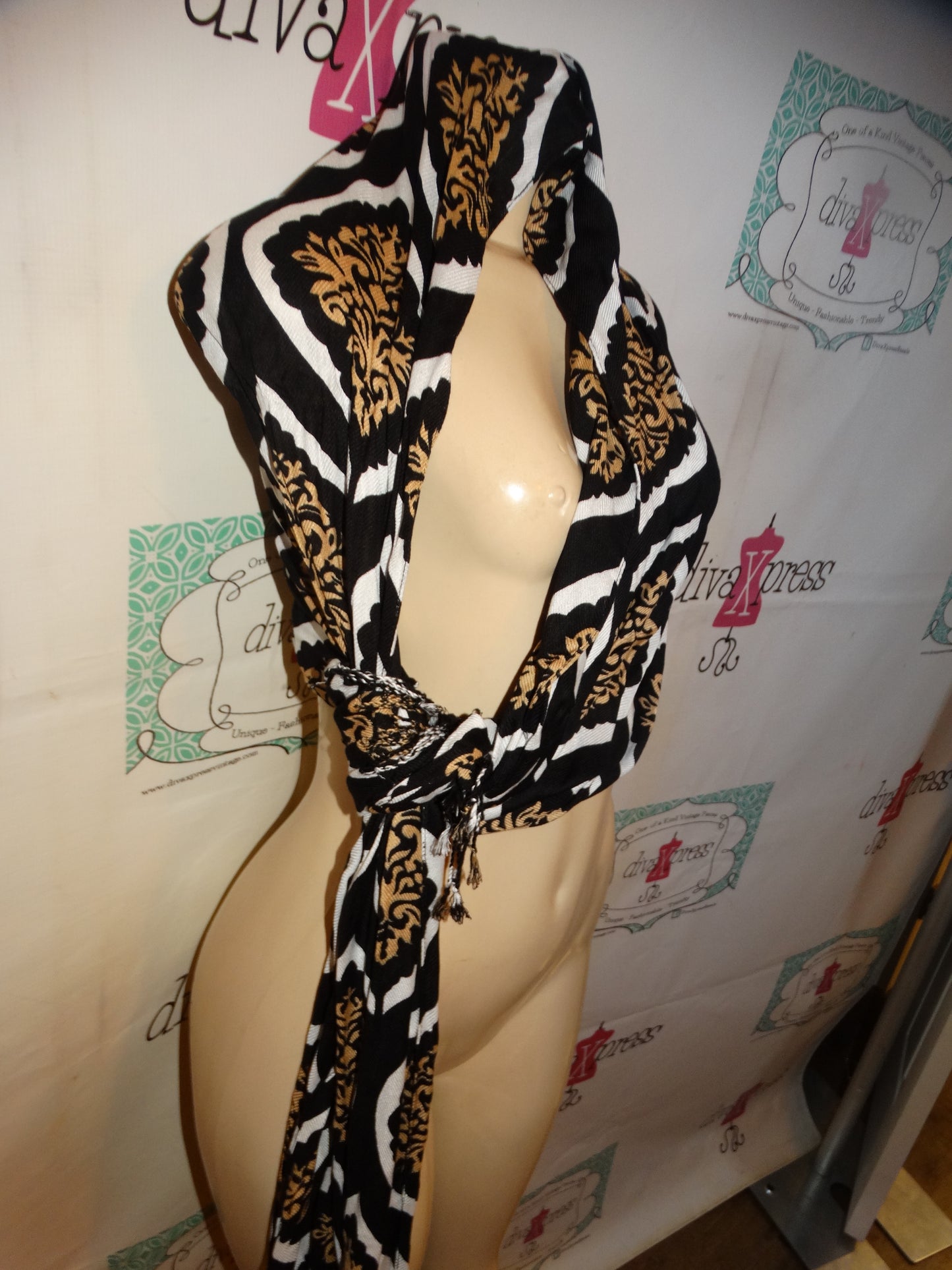Black/White Tan XL Scarf