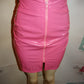 Blue Leopard Pink Patent Leather Skirt Size XL