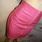 Blue Leopard Pink Patent Leather Skirt Size XL