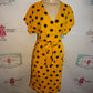 Black/Gold Mustard Yellow Polka Dot Cross Dress Size XL