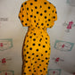 Black/Gold Mustard Yellow Polka Dot Cross Dress Size XL