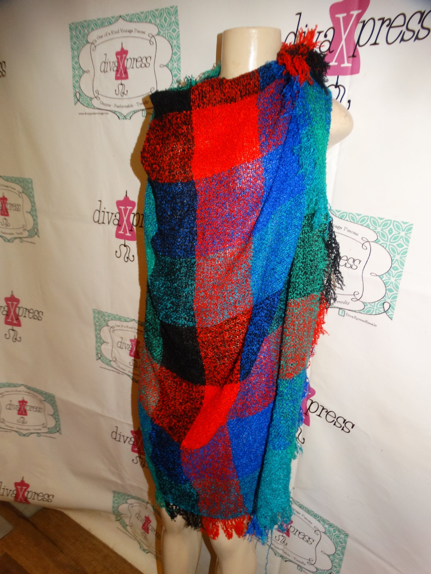 Vintage Green/Blue/Green XL Scarf