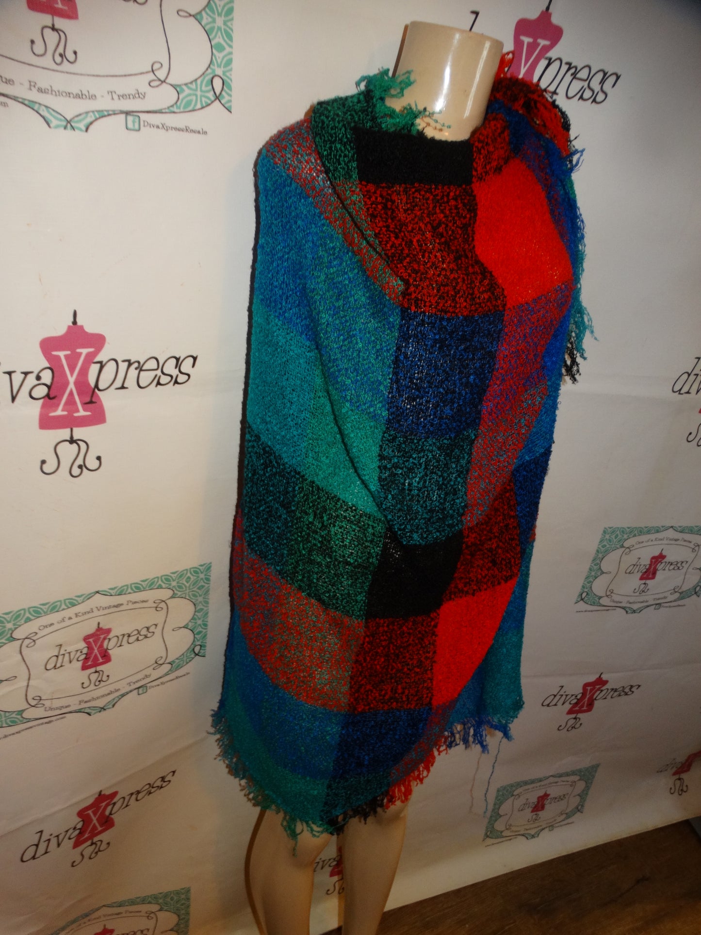 Vintage Green/Blue/Green XL Scarf