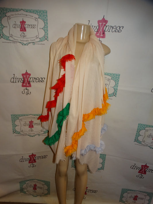 Peach Colorful XL Scarf/Poncho