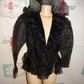 Vintage Claude Bennette Black Sheer Blouse Size L