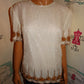 Vintage Lawerence Kazar White/Gold Sequins Top Size M