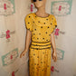 Vintage Nipon Boutique Yellow Polka Dot Dress Size M