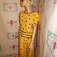Vintage Nipon Boutique Yellow Polka Dot Dress Size M