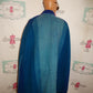 Vintage Purple/Turquoise Wool Poncho Size L-3x