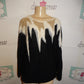Vintage Bramble Lane Black/ White Gold Silver Sweater Size L