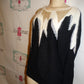 Vintage Bramble Lane Black/ White Gold Silver Sweater Size L