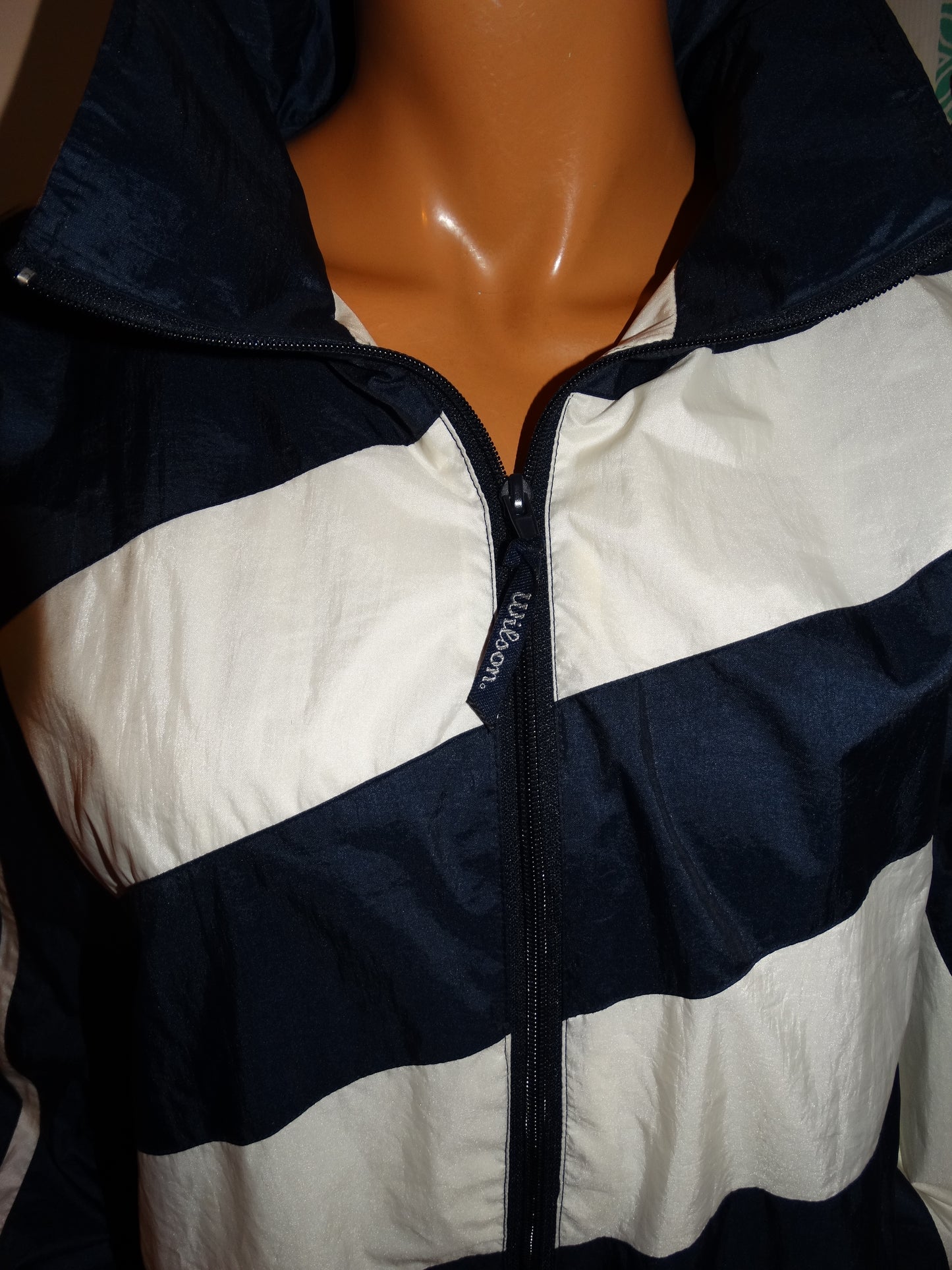 Vintage Wilson Blue/White Bomber Jacket Size L
