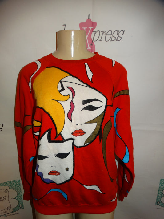 Vintage Emiment Red Mask Sweater Size M