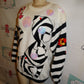 Vintage Spree Black/White Fish Sweater Size XL