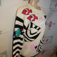 Vintage Spree Black/White Fish Sweater Size XL