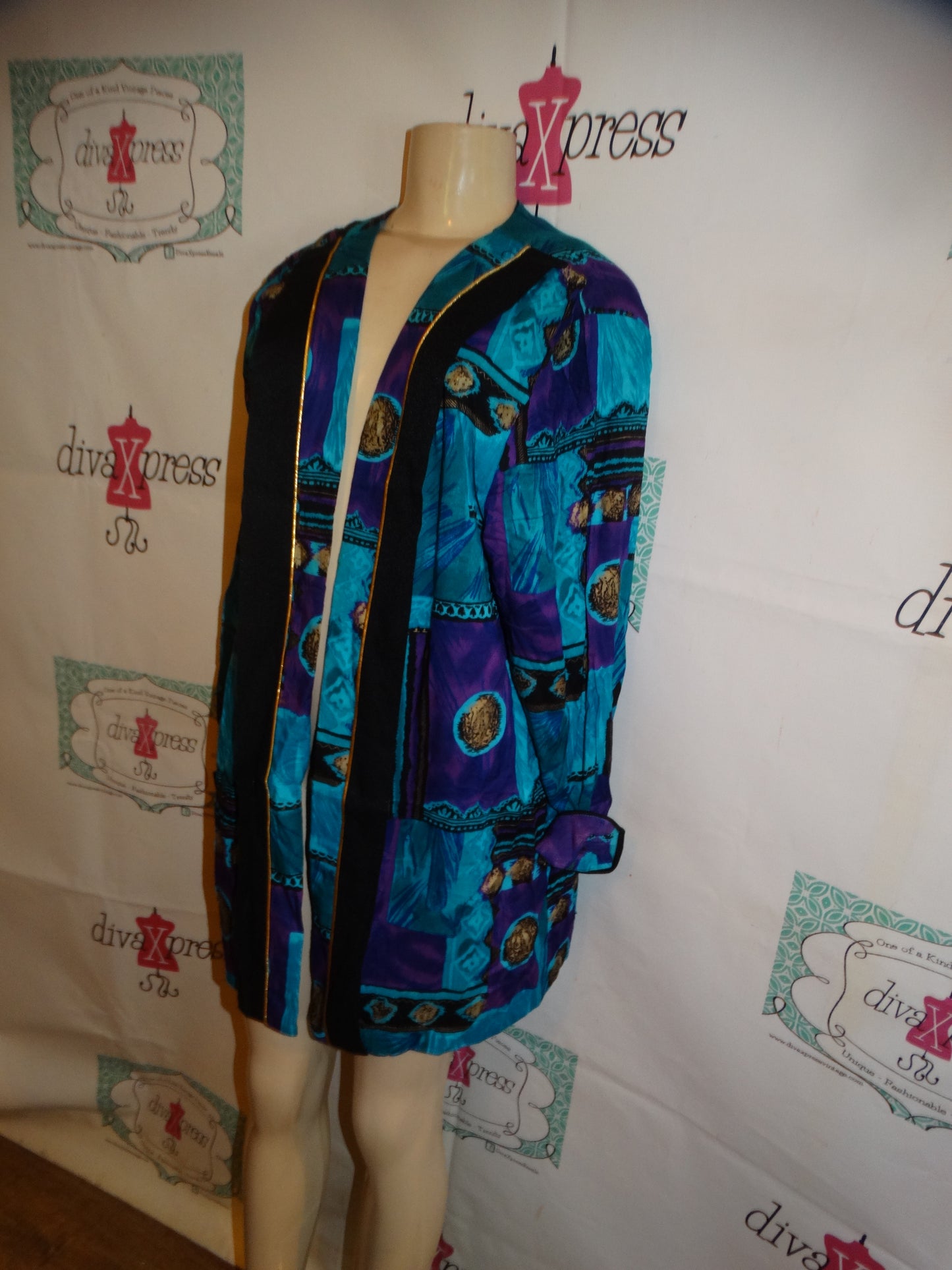 Vintage Ultra Dress Purple/Turquoise Throw Size XL