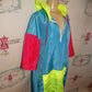 Blue/Neon yellow/Pink Dress Size L