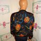 Vintage Notations Black Chain Bomber Jacket Size M