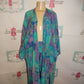 Vintage Purple/Turquoise 2 Piece Pants/Duster Set Size 1x