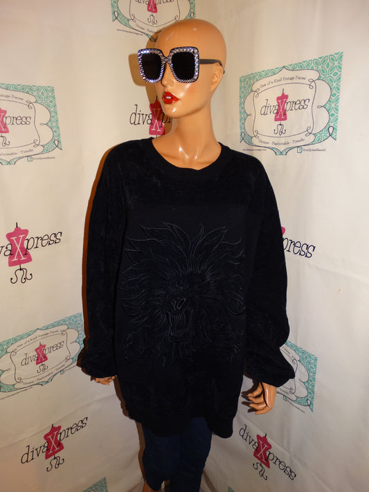 Vintage Pelle Pelle Black Lion Sweater Size 3x