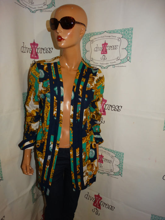 Vintage Lady Carol Blue/White Shell Chain Throw Size S