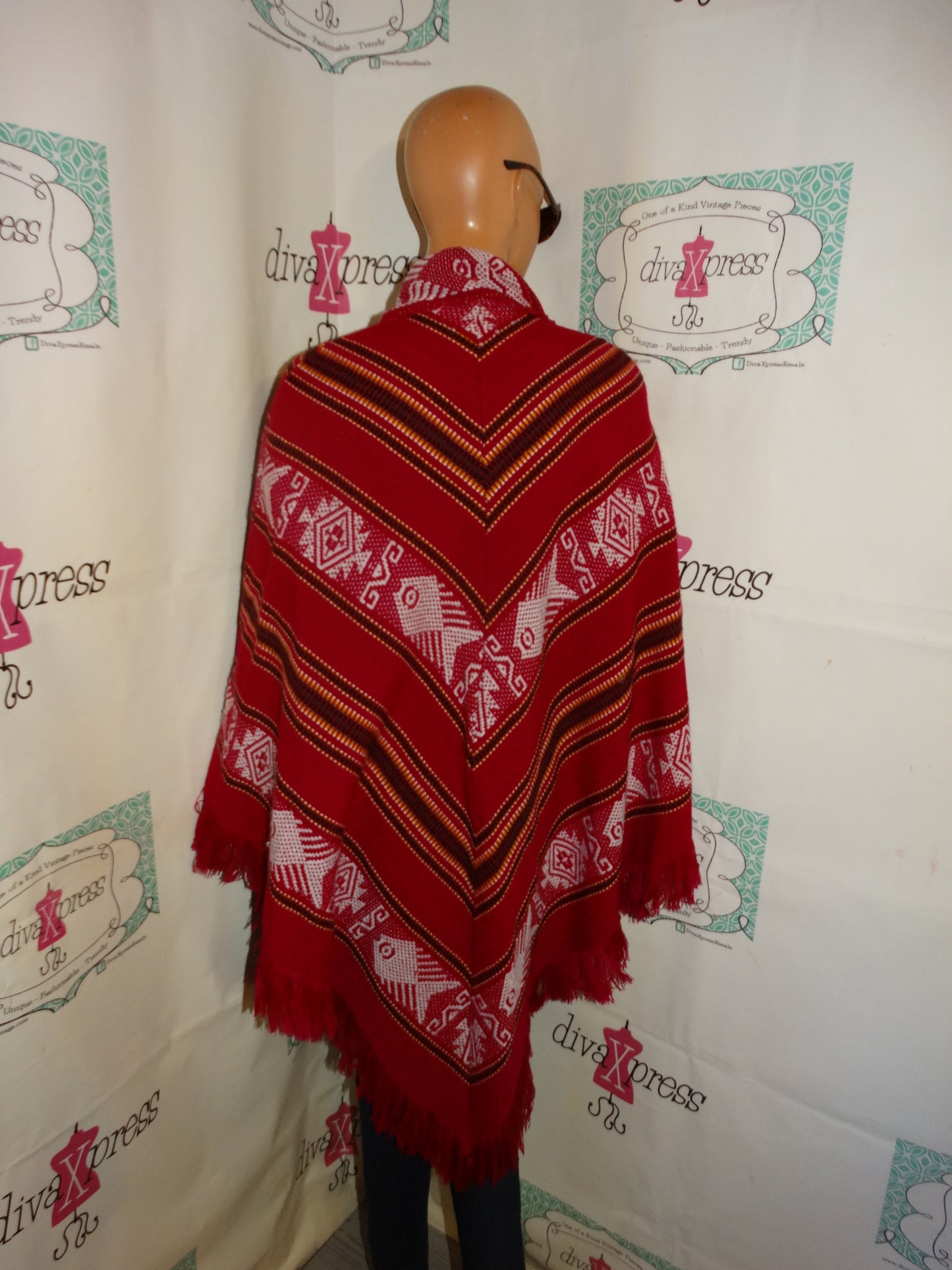 Vintage Tejide Pink/White Poncho 1 Sizes Fits all