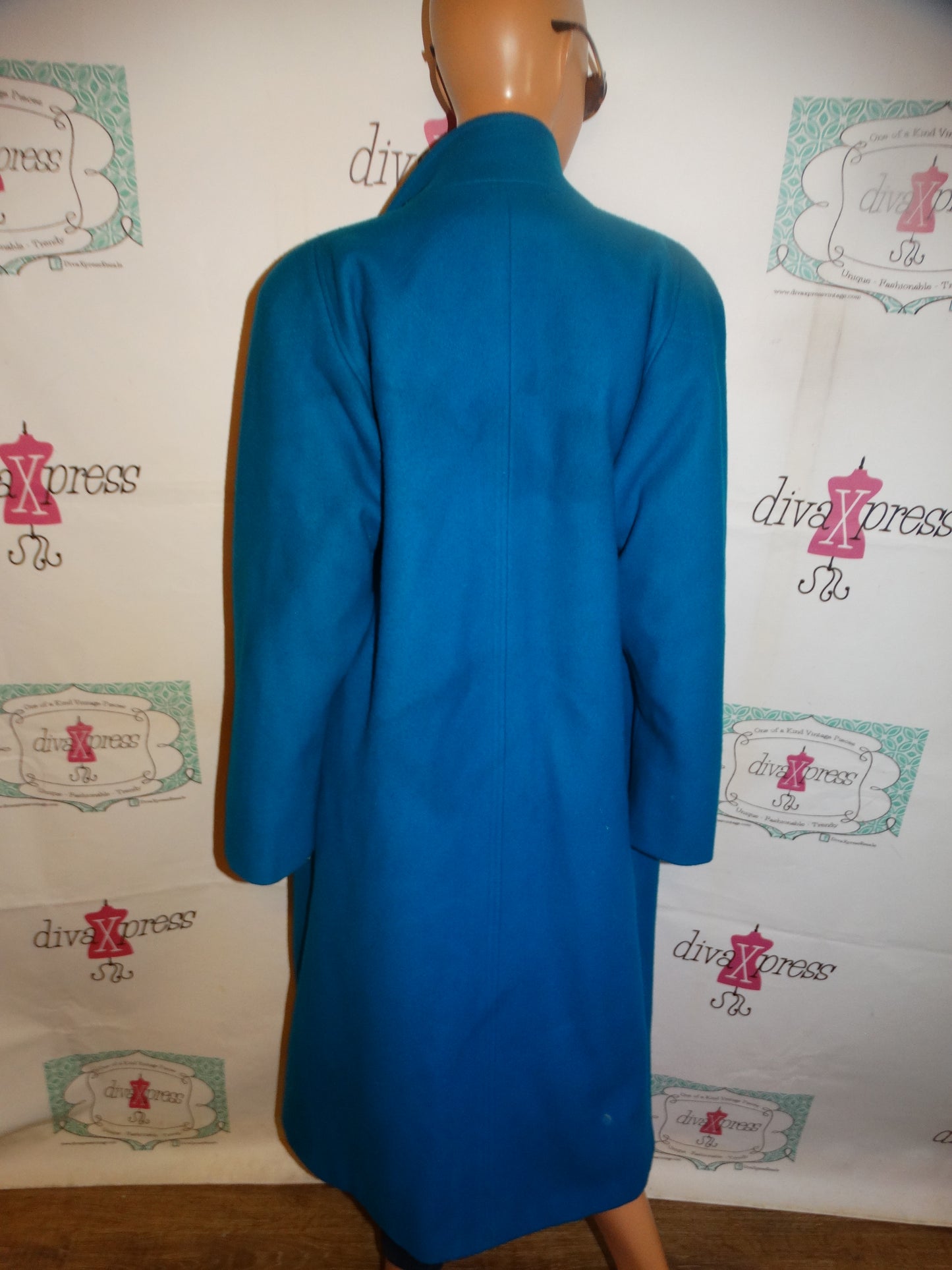 Vintage Ashley Scott Dark Turquoise Wool Coat Size 1x