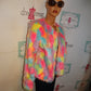 Colorful Faux Fur Jacket Size M