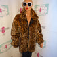 Vintage Leopard Faux Fur Coat Size 2x