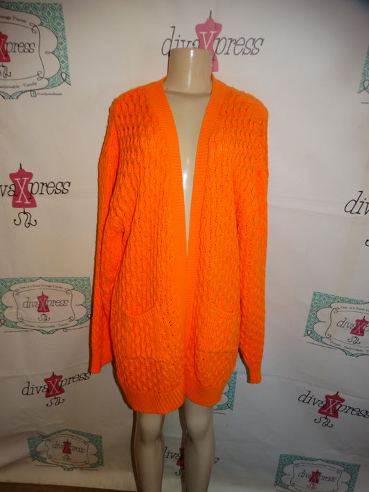 Neon Orange Sweater Throw Size 1x