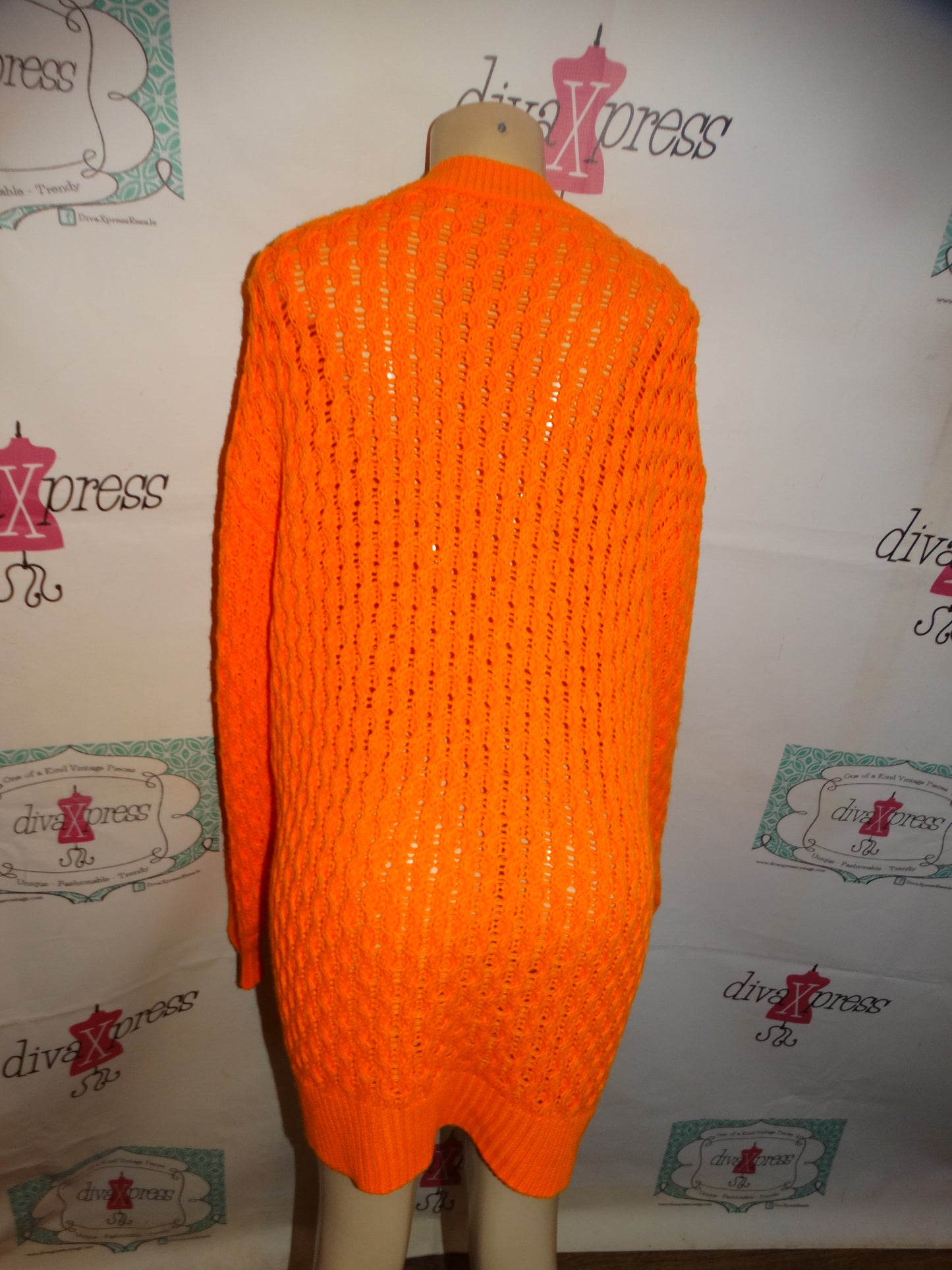 Neon Orange Sweater Throw Size 1x