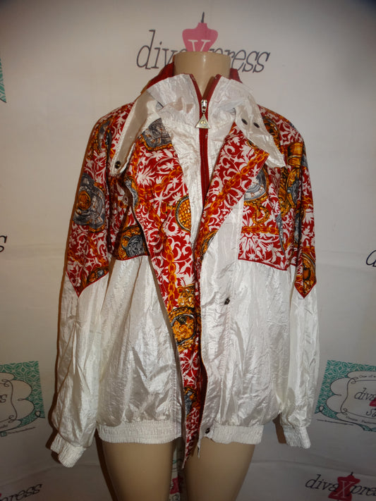 Vintage Casual Isle White Chain Jacket Size 1x