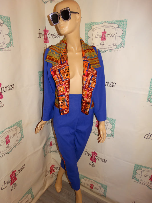 Vintage Purple African Style 2 Piece Pants Set Size L