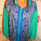 Vintage Silver Threads Green/Blue Colorblock Jacket Size 2x