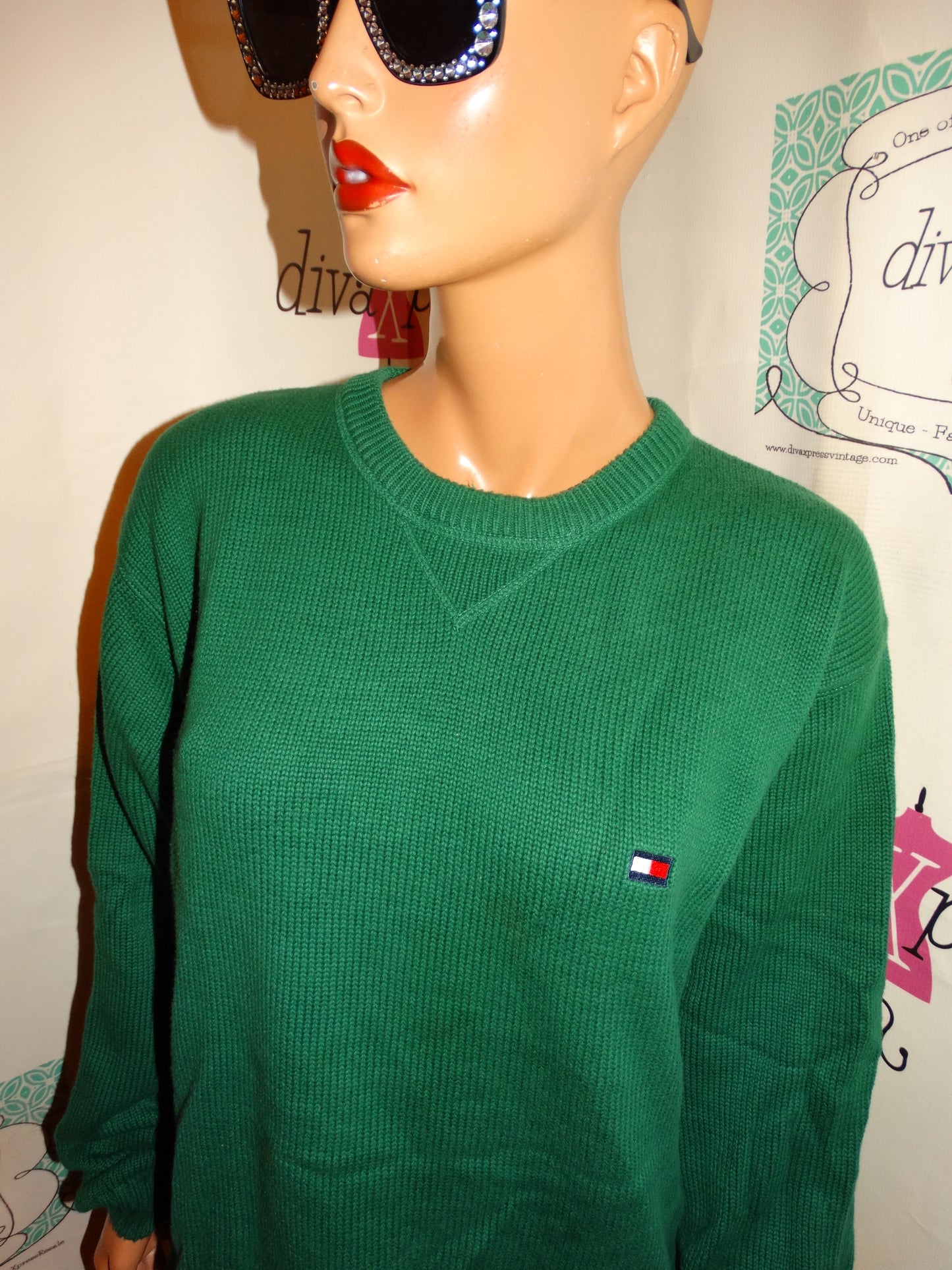 Vintage Tommy Hilfiger Green Sweater Size L-XL