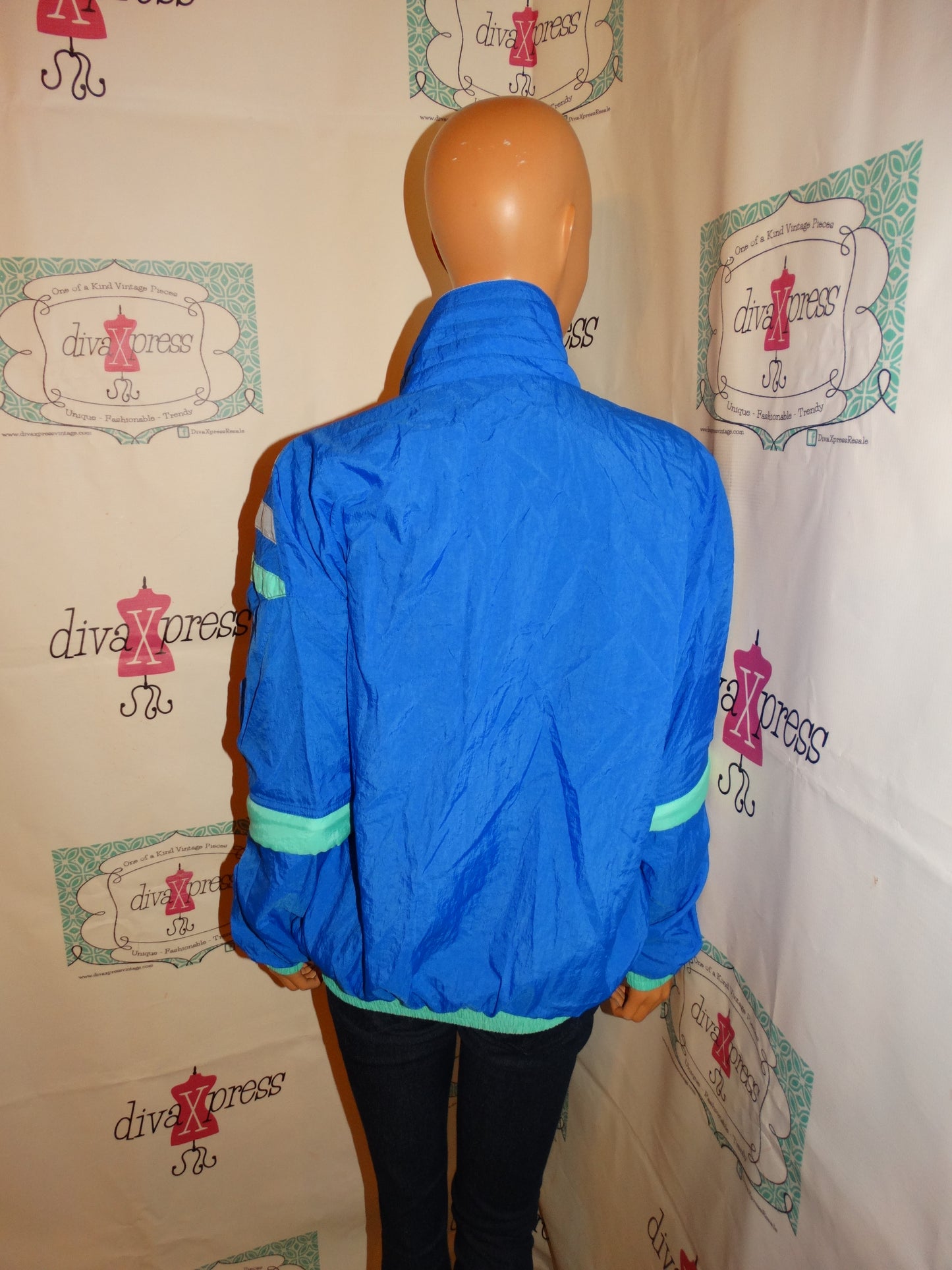 Vintage LA Blue/GReen Bomber Jacket Size L